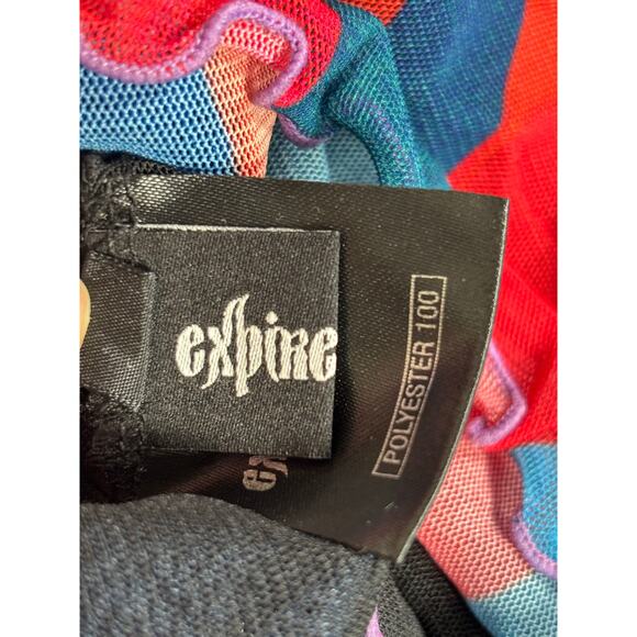 Expired Girl X Heeyajenny 2 Way Mesh Midi Slip Dress Colorful Colorblock Medium - Picture 10 of 14